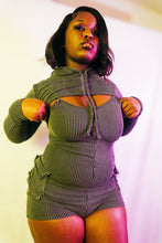 Load image into Gallery viewer, All Grey Ribbed Romper

