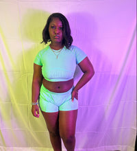 Load image into Gallery viewer, Turquoise Ribbed Two Piece Short Set
