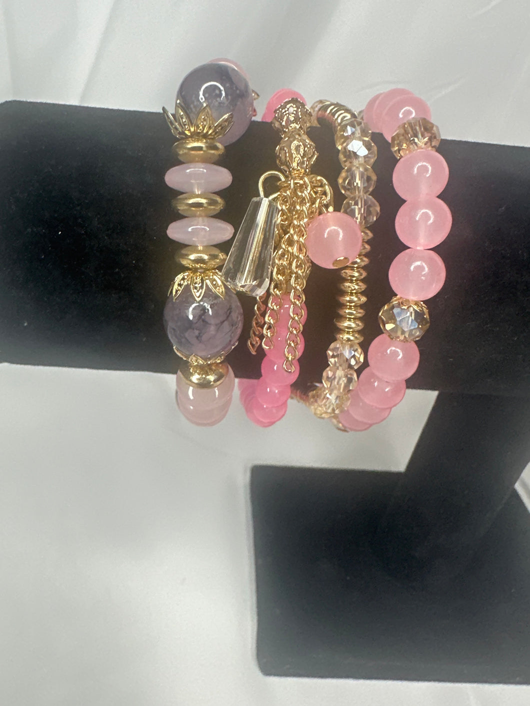 Think Pink Beaded Bracelets